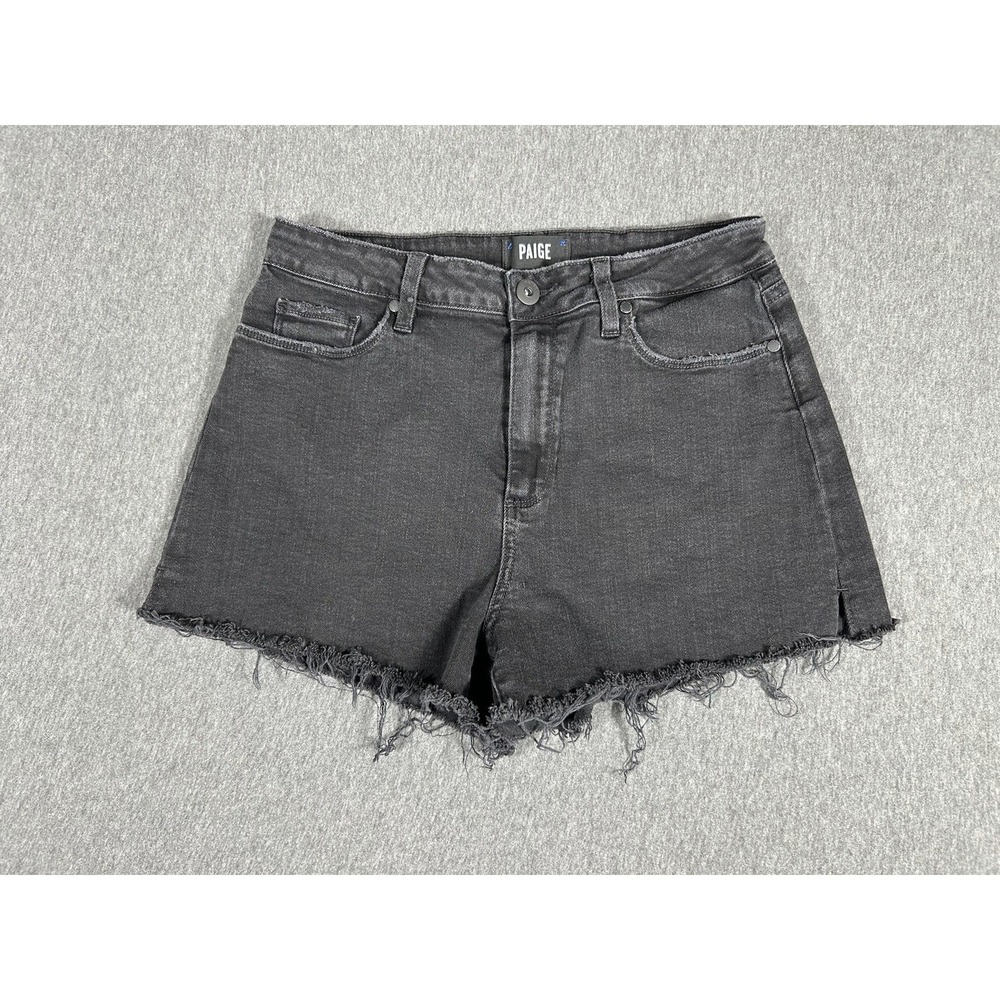 Paige Margot Short Denim Cutoff Shorts Vintage Black Frayed Hem Women's Size 29